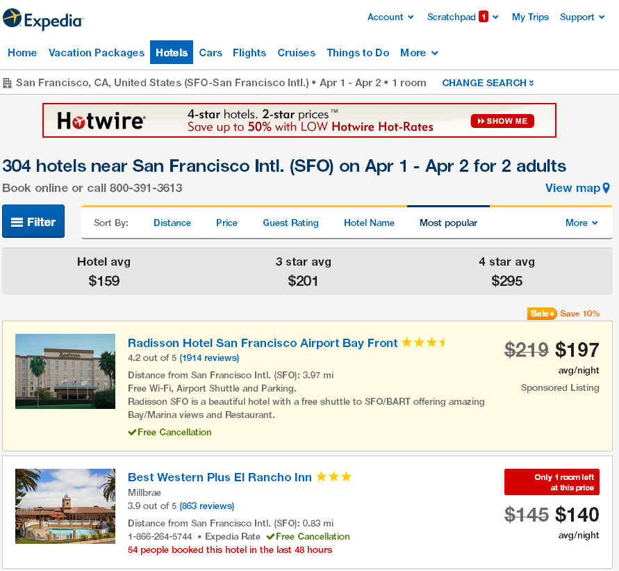 how to find a cheap hotel - expedia