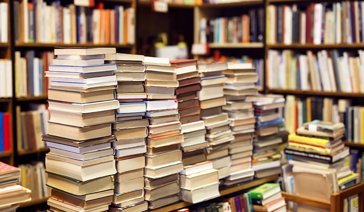 lots of books in a bookstore